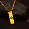 Gold Finish Bar and OM Design, Chain Locket Pendant Jewellery for Men Women Gold-plated Brass Pendant